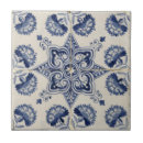 Search for white flower pattern on blue tiles Vintage