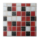 Search for black red white pattern tiles Retro