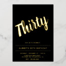 Search for black and gold 30th birthday invitations Adult