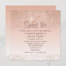 Search for crown sweet 16 invitations Rose gold