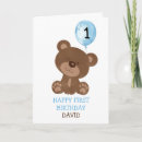 Search for teddy bear 1st birthday cards Baby boy