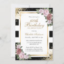 Search for black and gold 60th birthday invitations Floral
