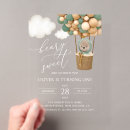 Search for beary 1st birthday invitations Hot air balloon