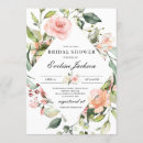 Search for pink floral bridal shower invitations Greenery