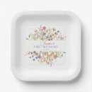 Search for wildflower plates Girl 1st birthday