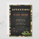 Search for camouflage birthday invitations Green camo