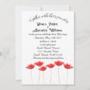 Search for red poppies wedding invitations Simple
