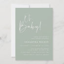 Search for minimal baby shower invitations Sage green