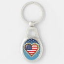 Search for heart shaped flag key rings Usa