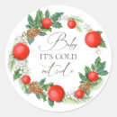 Search for pine wreath stickers Winter baby shower