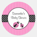 Search for pink ladybugs stickers Baby shower