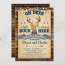 Search for rustic deer baby shower invitations Blue