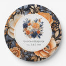 Search for navy blue and orange plates Watercolor
