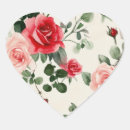 Search for red rose heart stickers Watercolor