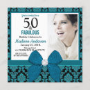 Search for teal and black invitations 50 and fabulous
