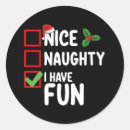 Search for naughty or nice list stickers Santa