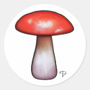 Search for mushrooms stickers Round