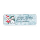 Search for snowman return address labels Santa claus
