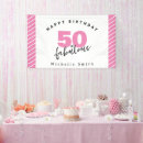 Search for fabulous 50 birthday party banners Pink