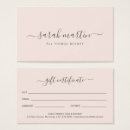 Search for hair stylist business gift certificates Blush pink