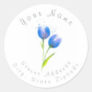 Search for floral round return address labels Purple