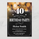 Search for gold glitter 40th birthday invitations Cheers to 40 years