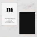Search for monogram chubby business cards Black and white