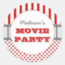 Search for movie party stickers Red