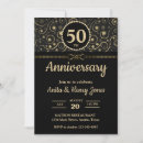 Search for parents anniversary invitations Black and gold