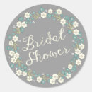 Search for blue floral wreath stickers Bridal shower