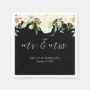 Search for black floral napkins Watercolor