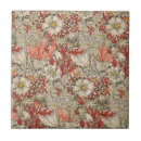 Search for red flower tiles William morris