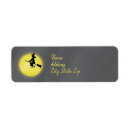 Search for flying witch return address labels Cute