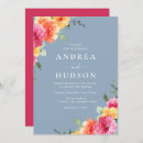 Search for dusty blue and pink wedding invitations Floral