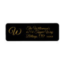 Search for with monogram return address labels Gold