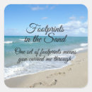 Search for footprints in the sand stickers Beach