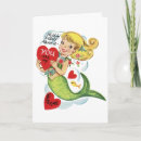 Search for mermaid valentines day cards Retro