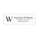 Search for black monogram return address labels Simple