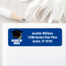 Search for blue graduation return address labels Graduate
