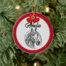 Search for horse christmas tree decorations Red