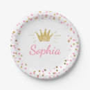 Search for princess crown plates Girl birthday