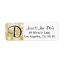 Search for black snowflakes return address labels Xmas