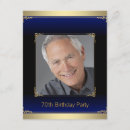 Search for blue and gold 70th birthday invitations 80th