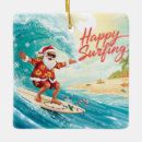 Search for surfboard christmas tree decorations Santa