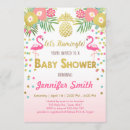 Search for flamingo baby shower invitations Pink and gold