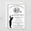 Search for golf 40th birthday invitations Black