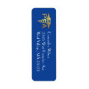 Search for blue and gold graduation return address labels Elegant