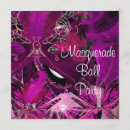 Search for pink and black masquerade party invitations Ball
