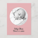 Search for baby announcement postcards Pink