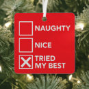 Search for naughty or nice christmas tree decorations Funny